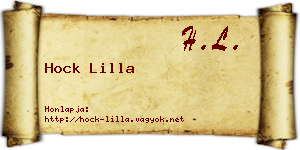Hock Lilla névjegykártya